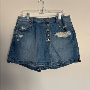 Denim Button-Up Skort